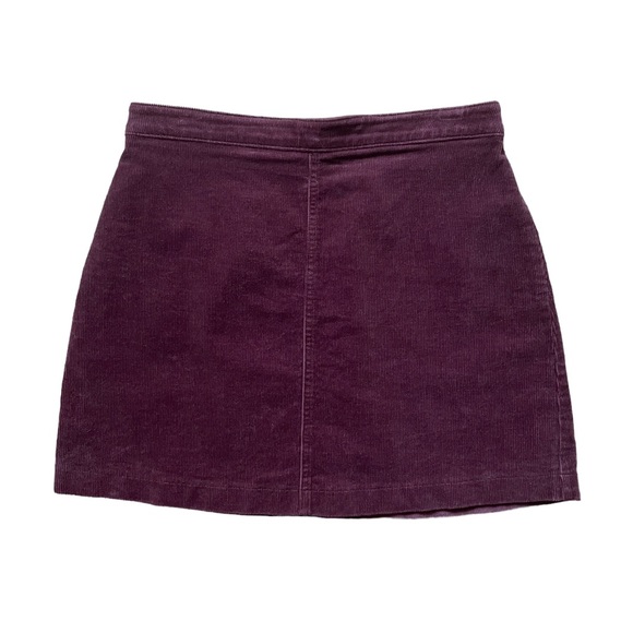 Maroon Corduroy High Waist Mini Skirt Size 8 Medium - Picture 1 of 4